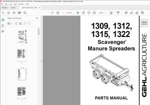 Gehl Scavenger Manure Spreaders 1309 1312 1315 1322 PARTS MANUAL(907503) – PDF DOWNLOAD