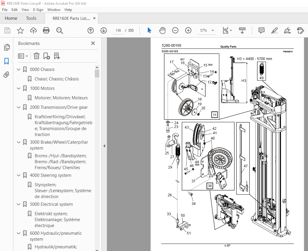 BT Prime Mover RRE160 RRE160C RRE160E RRE160EC Truck Parts Manual BT Prime Mover RRE160 RRE160C RRE160E RRE160EC Truck Parts Manual
