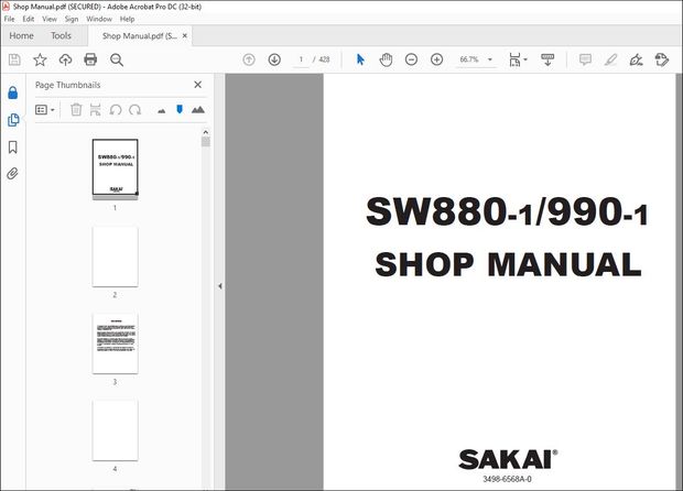 Sakai Asphalt Roller SW880-1990-1 Service Manual – PDF DOWNLOAD