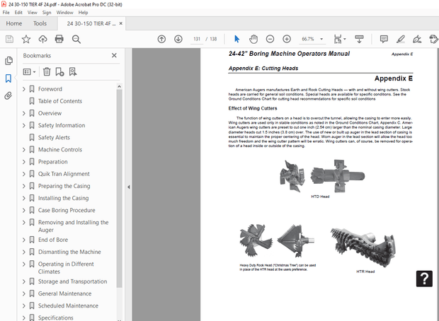 Ditch Witch American Augers 24-42” Boring Machine Operation &amp; Safety Instruction Manual  