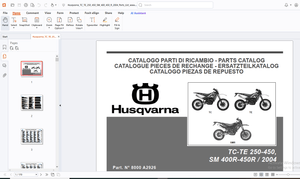 Husqvarna TC-TE 250-450 SM 400R-450R/2004 Parts Manual - PDF DOWNLOAD