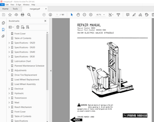 BT Prime Mover SN SR Electric Walkie Straddle Repair Manual - PDF DOWNLOAD