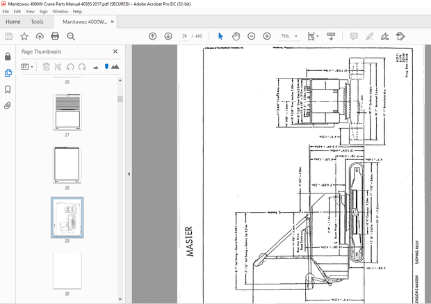 Manitowoc Traditional Crane 4000 Parts Manual SN 40385 – PDF DOWNLOAD
