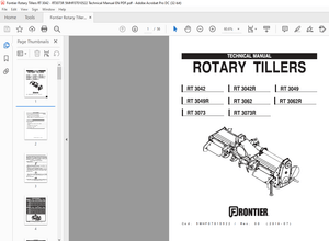 Frontier Rotary Tillers RT 3042 RT 3042R RT 3049 RT 3049R RT 3062 RT 3062R Technical Manual PDF