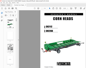 Frontier Corn Heads CH2112 CH2208 Operator’s Manual(5XB00251) – PDF DOWNLOAD