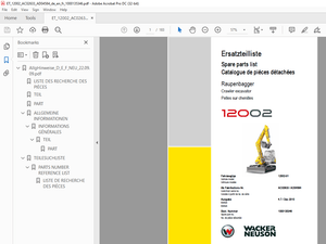 Wacker Neuson 12002 Crawler Excavator Parts Manual 1000135346 - PDF DOWNLOAD