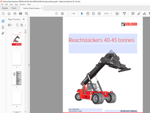 Kalmar DRF 400-450 Reachstackers 40-45 Tonnes Workshop Manual VDRF03.02GB – PDF DOWNLOAD