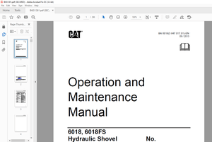 Cat 6018, 6018FS Hydraulic Shovel Operation and Maintenance Manual BI651381 – PDF DOWNLOAD