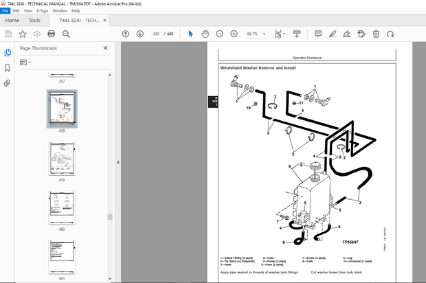 John Deere 744J and 824J Loader Repair Technical Manual TM2084 -  PDF DOWNLOAD