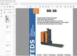 STILL STED Forklift SD 20 Two level high-lift truck Spare Parts List Manual – PDF DOWNLOAD