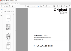 Pottinger Tractor Mower NOVACAT 225 HECK Spare parts list Manual – PDF DOWNLOAD