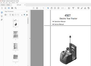 Hyundai Forklift 45ET Electric Tow Tractor Operator&#x27;s &amp; Service Manual