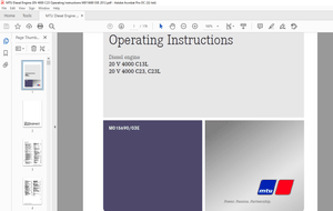 MTU Diesel Engine 20 V 4000 C13L 20 V 4000 C23 C23L Operating Instructions Manual M015690-03E PDF