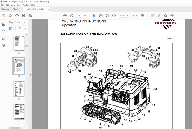 Cat Bucyrus RH 120E Hydraulic Excavator OPERATING INSTRUCTIONS MANUAL BI651505 – PDF DOWNLOAD