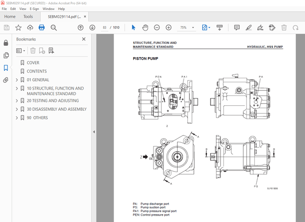 Komatsu D85EX-15 D85PX-15 Bulldozer Shop Manual SEBM029114 - PDF DOWNLOAD 