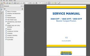 New Holland Boomer 3040 3045 3050 Compact Tractor Service Manual 84242309 – PDF DOWNLOAD