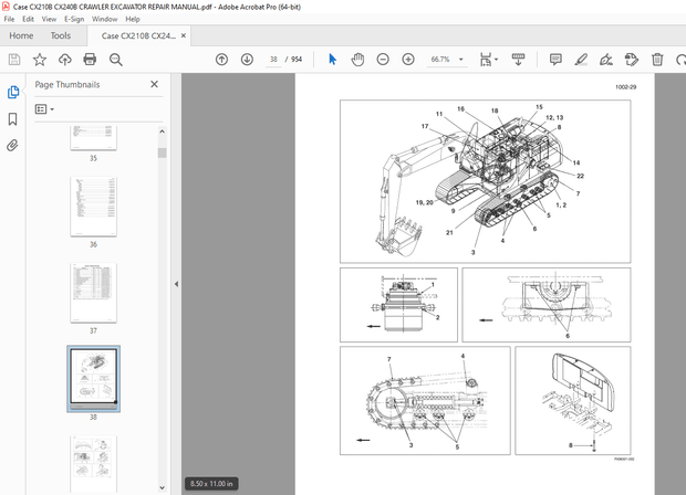 Case CX210B CX240B Crawler Excavators Repair Manual - PDF DOWNLOAD