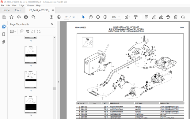 Wacker Neuson 2404 Crawler Excavator Parts Manual 1000242189 - PDF DOWNLOAD 