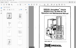 DREXEL SwingMast Truck SLT 22 &amp; SLT 30 Operation &amp; Maintenance Manual 22576-7 – PDF DOWNLOAD