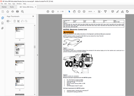 Volvo 861 BM Articulated Haulers Service Manual - PDF DOWNLOAD