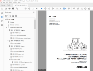 Ammann AV 130 X Tandem Roller Parts Manual 3027366 PDF