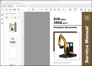 Gehl Z35 GEN:2 350Z NXT2 Compact Excavator Service Manual 50940137 – PDF DOWNLOAD