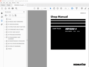Komatsu DUMP TRUCK HD1500-8 Service repair Workshop Manual SEN06630-25 - PDF DOWNLOAD