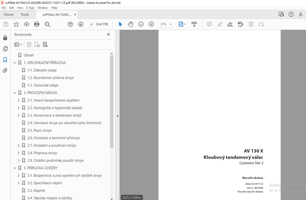 Ammann AV 130 X Kloubový tandemový válec Návod k obsluze 4022006 - PDF