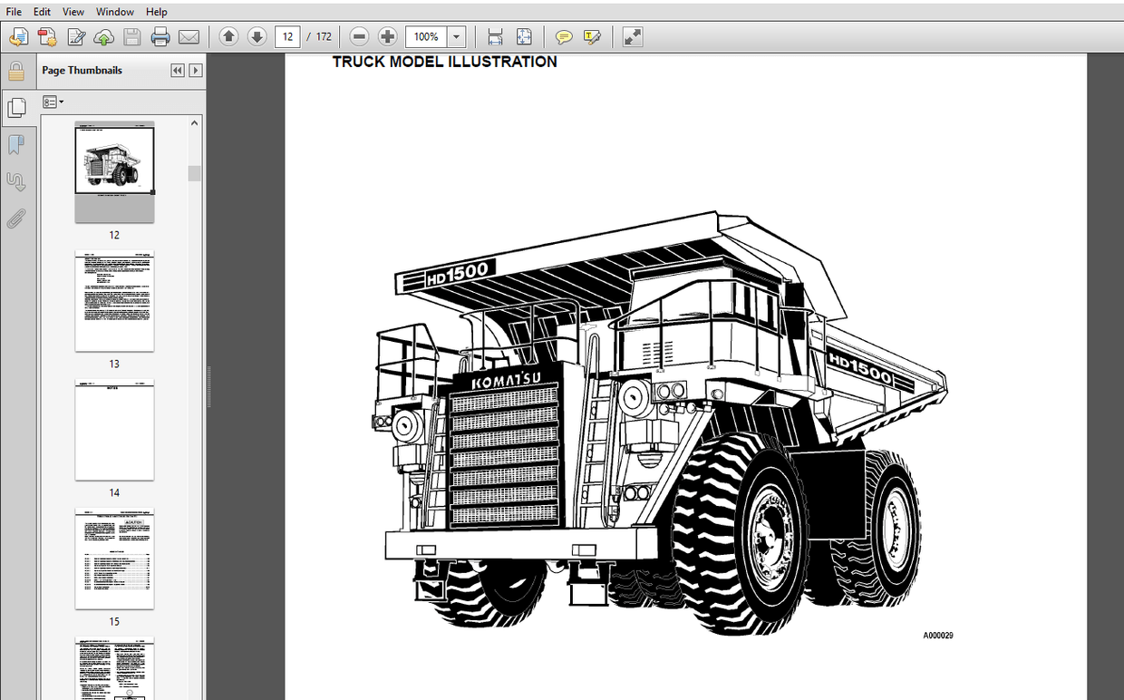 Komatsu HD1500-7 Dump Truck Operation & Maintenance Manual - PDF
