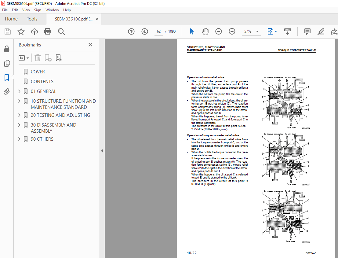 Komatsu Hydraulic Excavator D375A-5 Shop Manual SEBM036106 - PDF DOWNLOAD