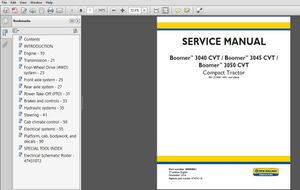 New Holland Boomer 3040 CVT,3045 CVT,3050 CVT Compact Tractor Service Repair Manual (48080061) – NH