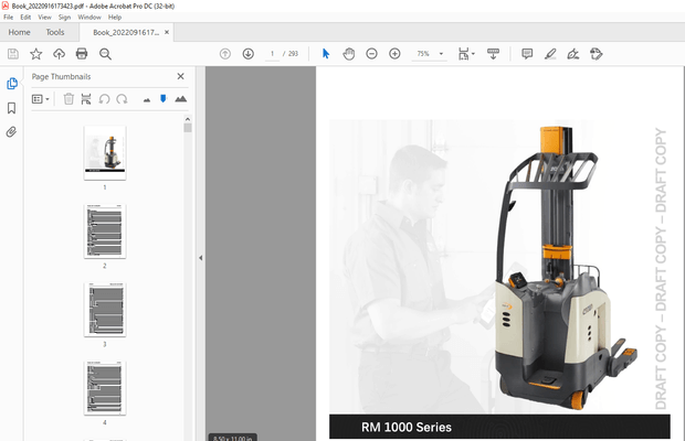Crown Forklift RM 1000 Series Parts Manual – PDF DOWNLOAD