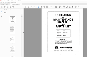 Taylor-Dunn R 3-72 &amp; R 3-73 Disc Brakes Operation &amp; Maintenance Parts Manual S.NO. 59050-66669 - PDF