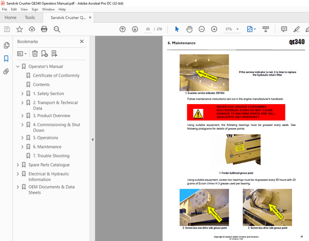 Sandvik Crusher QE340 Operators Manual - PDF DOWNLOAD