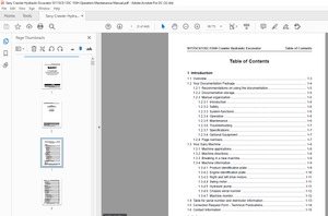 Sany SY115C9/135C/155H Crawler Hydraulic Excavator Operation and Maintenance Manual – PDF DOWNLOAD
