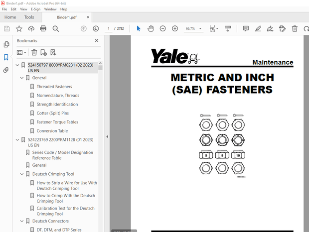 Yale G878 (GP60VX, GLP60VX, GDP60VX, GP70VX, GLP70VX, GDP70VX, GP70VXS6, GP70VXS9,  ) Service Manual