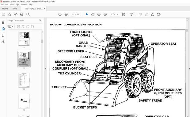 Bobcat 653 Loader Operation &amp; Maintenance Manual 6724375 - PDF DOWNLOAD