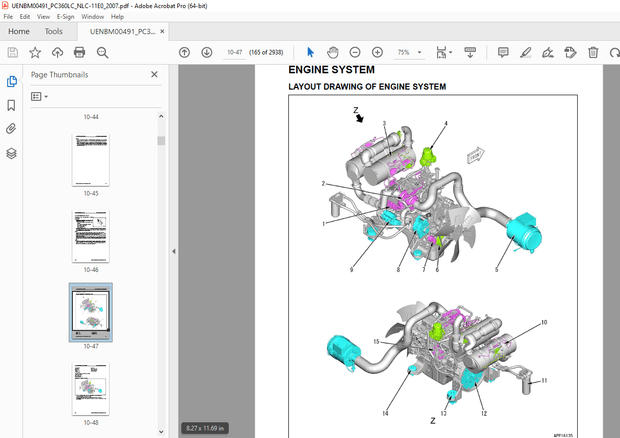 Komatsu PC360LC-11E0,PC360NLC-11E0,PC390HRD-11E0 Excavator Repair Service  Manual UENBM00491 - PDF