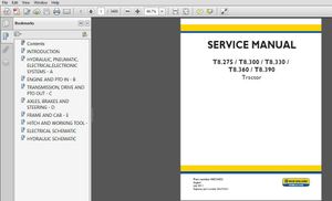 New Holland T8.275 T8.300 T8.330 T8.360 T8.390 Tractor Service Manual (84533052)