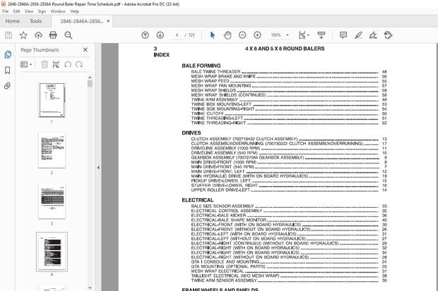 AGCO NA 2846 2846A 2856 2856A Round Baler REPAIR TIME SCHEDULE Manual 79034248B – PDF DOWNLOAD