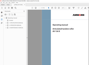 Ammann AV 130 X Tandem Roller Operating Manual 00024 - PDF