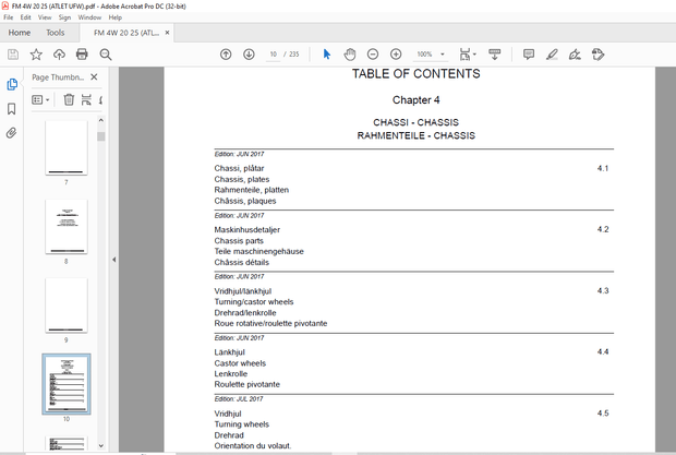 Still Schubmaststapler FM-4W 20 FM-4W 25 Reach truck Spare Parts List Manual – PDF DOWNLOAD