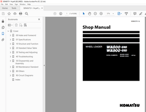 Komatsu WHEEL LOADER WA800-8E0 WA900-8E0SERVICE REPAIR WORKSHOP MANUALlSEN06751-14 PDF DOWNLOAD