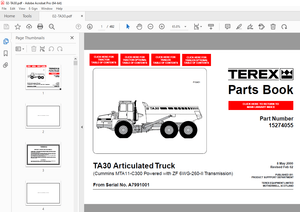 Terex 4066C Articulated Truck (Detroit Diesel Series 60 Powered) Parts Manual PDF