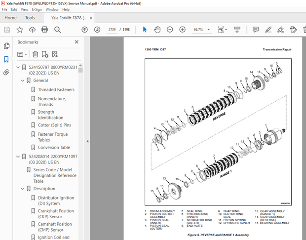 Yale Forklift F878 (GPGLPGDP135-155VX) Service Manual – PDF DOWNLOAD