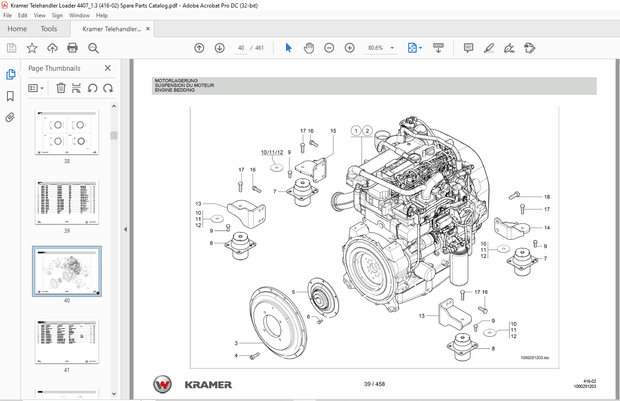 KRAMER Telehandler 4407 Spare Parts List Manual 416020001 – PDF DOWNLOAD