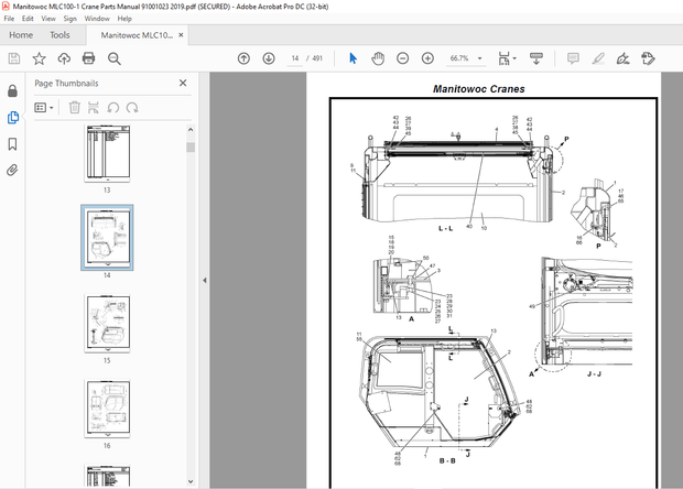 Manitowoc Crane MLC100-1 Parts Manual 91001023 – PDF DOWNLOAD