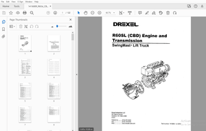Drexel SwingMast Lift Truck R60SL (CBD) Engine &amp; Transmission Parts Manual 1416889 – PDF DOWNLOAD