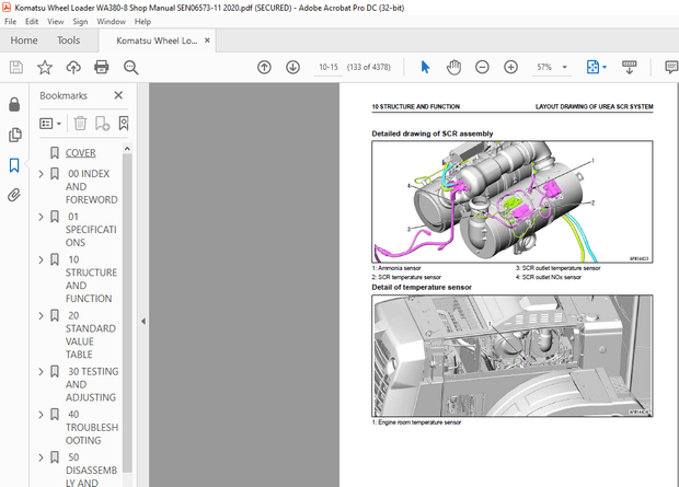 Komatsu WA380-8 Wheel Loader Shop Manual SEN06573-11 – PDF DOWNLOAD