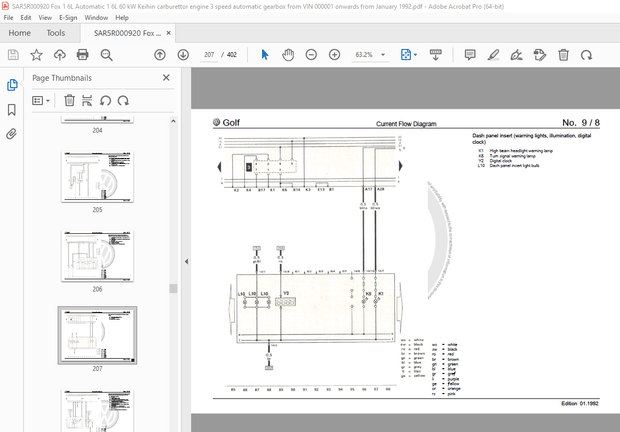 Volkswagen Forklift Citi-Golf Current Flow Diagram Manual - PDF DOWNLOAD